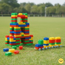 Exectus 3 Arabalı Dev Tuğla Inşa Seti 40 Parça Geçmeli Zeka Oyunu 2+ Yaş Kreş Tipi