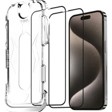 Nisar Store 16 Pro Max Uyumlu Hizalama Aparatlı Koruyucu Cam Takılırken Camın Altında Kesinlikle Toz Bırakmayan Tam Koruma Sağlayan Pürüzsüz Lazer Kesim Premium Ekran Koruyucu Kırılmaz Cam