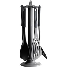 SÜS Standlı Servis Seti Beş Parça Siyah