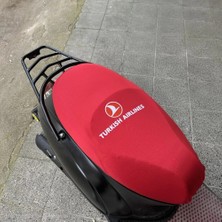 Şimika Turkısh Airlines Kırmızı Penye Motorsiklet Sele Kılıfı 1.kalite Penye Likralı Kılıf