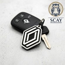 Scay Renault Logolu 3D Tasarım Anahtarlık - Honeycomb Desenli