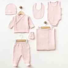 Sebi Prime %100 Pamuk Müslin Yenidoğan Bebek Seti 7 Parça – Antialerjik, Nefes Alan, Hastane Çıkışı, (0-3 Ay)