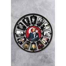 SÜS Atatürk Duvar Saati Akar Saniye Sessiz Mekanizma 36 cm