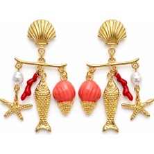 Venüs Design Çelik Balık Charm Küpe