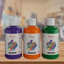 SÜS Yeşil-Mor-Turuncu Akrilik Boya 3'lü Set 3X250GR