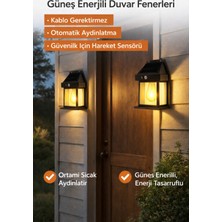 Chance Gift 2li Solar Duvar Lambası Sensörlü LED Dış Mekan Bahçe Aydınlatma Su Geçirmez