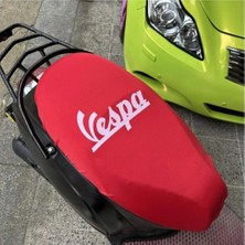 Şimika Vespa Kırmızı Penye Motorsiklet Sele Kılıfı 1.kalite Likrali Penye Yıkanabilir
