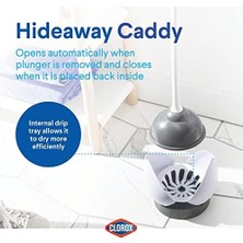 Nisar Store Clorox 620027 Tuvalet Pompası ve Hideaway Caddy Banyo Kombo, Taban, Beyaz/gri