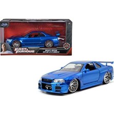 Nisar Store Jada Toys & Furious Fits Skyline Gt-R (R34) Die-Cast Car, 1:24 Scale Blue