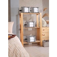 SÜS 4 Adet Lüks Pencereli Çok Amaçlı Dolap Düzenleyici Hurç Çorap Hurcu 34 x 22 x 22 cm (Siyah)