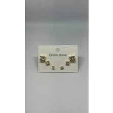 Blue Cat Bijouterie 6 Adet Taşlı Küpeler