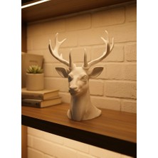 Cansa Beyaz Geyik Biblo 23 cm Dekoratif Modern Tasarım