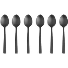 SÜS Quantum Mat Siyah Çay Kaşığı 11CM 6 Adet