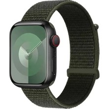 Shepherds Apple Watch Uyumlu Seri 10/9/8/7/6/5/ultra 2 Kordon - 42/44/45/46/49MM Cırtlı Hasır Kumaş Loop Kayış