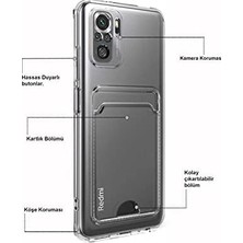 SÜS 10S ile Uyumlu Kapak Kamera Korumalı Kartlıklı Şeffaf Silikon Kılıf