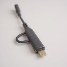 SÜS Type-C + Lightning To 3.5mm Adaptörü – Araba Ses Sistemleri, Kulaklık ve Ev Ses Cihazlarıyla Uyumlu, Silikon Kablo, Abs Alev Geciktirici Gövde, 13CM | SX-152