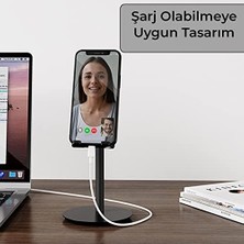 Nisar Store Bix Saiji S1-Iı Masa Için Cep Telefonu & Tablet Standı, Ayarlanabilir Yükseklik Açısı,, Ipad, Vb. Tüm 4''-11''ekranlar Için Uyumludur. Siyah