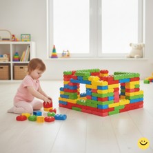 Exectus Küçük Tuğla 120 Parça Eğitici Yapı Oyuncak Seti Zeka Geliştirici Blok 3+ Yaş