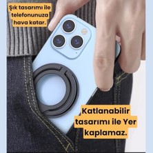 Nisar Store Yükseklik Ayarlı Katlanılabilir Uyumlu Magnetic Çift Halkalı Telefon Standı Halka Telefon Tutucu