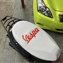 Şimika Vespa Beyaz Penye Motorsiklet Sele Kılıfı 1.kalite Likrali Penye Yıkanabilir