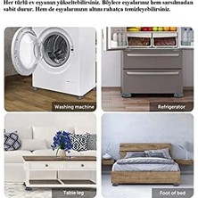 Nisar Store Çamaşır Makinesi Ayağı Titreşim Gürültü Hareket Önleyici Mobilya Yükseltici Ayak (4 Adet)