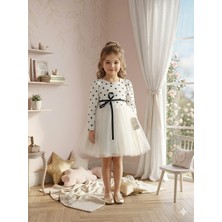 Lina Baby Bloomm Uzun Kollu Kız Bebek Elbise Tül Etekli Fiyonklu Şık Model