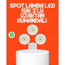 MiraLive Kablosuz 3 Lü Spot LED Lamba Seti Uzaktan Kumandalı Enerji Tasarruflu Aydınlatma