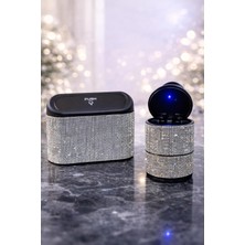 Keskin Sound Taşlı Araç Içi Çöp Kutusu & Küllük Seti – Kristal Kaplama Lüks Tasarım (2’li Set) Gümüş