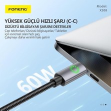 SÜS Foneng XS08 27W 120 cm Type-C To Lightning Şarj Kablosu Siyah