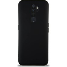 SÜS Oppo A5 2020 ile Uyumlu Kapak ile Uyumlu Içi Kadife Kamera Korumalı Lansman Silikon Kılıf - Siyah