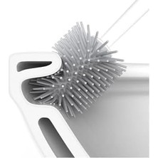 SÜS Silikon Wc Tuvalet Banyo Fırçası Klozet Fırçası Oval Gri