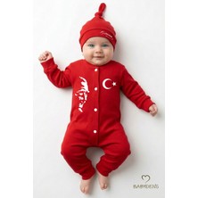 Babyden's 2’li Bebek Tulum Seti, Ilk 23 Nisan Bayramı Atatürk Baskılı Yenidoğan Bebek Tulum Şapka Set Unisex