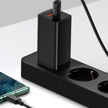 SÜS Gan2 Lite Hızlı Şarj Adaptörü C+U 65W Eu, Siyah