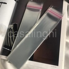 SÜS 5X20 cm (Kapak Payı Dahil) Kendinden Yapışkanlı Şeffaf Poşet Bantlı Jelatin Opp Torba Paket 5X20 cm 50LI