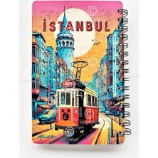 SÜS Mia Simli Defter Istanbul A5 Yeni Yıl Çizgisiz Spiralli 14X21 cm Taksim Tramvay