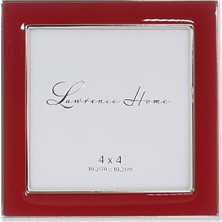 SÜS 4x4 Gümüş Metal ve Kırmızı Resim Çerçevesi