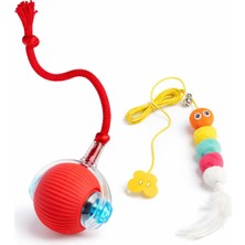 Busstier Otomatik Hareketli Kuyruklu Kedi Topu ve Tırtıl Elastik Kedi Oltası Seti Asılabilir