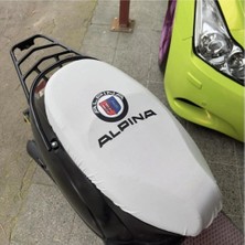 Şimika Alpina Beyaz Penye Motorsiklet Sele Kılıfı 1.kalite Likrali Penye Yıkanabilir