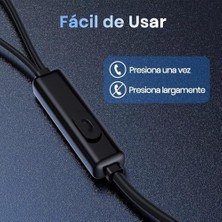 SÜS Type-C Kablolu Siyah Renk 15 Uyumlu Mikrofonlu Kulakiçi Kulaklık AUT124-E