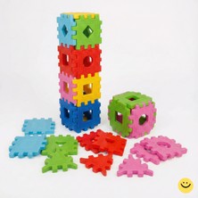 Exectus Dev Parçalı Eğitici Puzzle 24 Parça Geçmeli Inşa Blok Seti 3+ Yaş Kreş Uyumlu