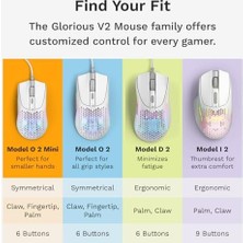 SÜS Model O 2 Mini Beyaz Kablolu Oyuncu Faresi: Hafif 49 Gram, 26K Optik Sensör, 80 Milyon Tıklama, 6 Programlanabilir Düğme, Küçük Ellere Uygun Fare, Fps, Mmo, Moba, Battle Faresi