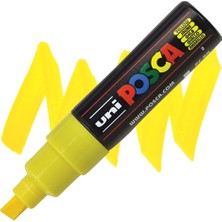 Uni-Ball Posca Su Bazlı Boyama Kalemi 8.0 Poster Markörü 8.0 Mm Sarı pc-8k (6 Lı Paket)