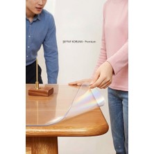 Rona Home Özel Kesim Şeffaf Masa Koruyucu 1.3 mm | Kaymaz Pvc Masa Örtüsü | Cam Görünümlü Leke Tutmaz