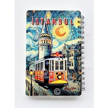SÜS Mia Simli Defter Istanbul A5 Yeni Yıl Çizgisiz Spiralli 14X21 cm Taksim Tramvay Galata
