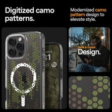 SÜS 16 Pro Max ile Uyumlu Ince Magsafe Kılıf Ultra Hybrid Sararma Karşıtı DURACLEAR™ Hava Kanalı TEKNOLOJISI™ Askeri Sınıf Koruma Magfit Digital Camo Tasarım Kapak - ACS08007