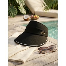 Reva Kadın Bej Vizör Şapka – Geniş Siperlikli Güneş Koruyucu Yazlık Şapka