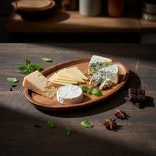 SÜS Akasya Ağacı Oval Sunum Tabağı (28X18 Cm) | Yükseltilmiş Kenarlı Doğal Ahşap Servis Tepsisi | Kahve, Peynir ve Atıştırmalık Sunumları Için