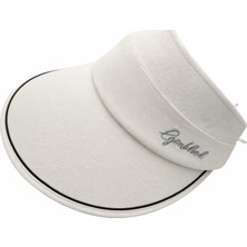 Reva Kadın Bej Vizör Şapka – Geniş Siperlikli Güneş Koruyucu Yazlık Şapka