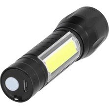 SÜS 511 LED USB Şarjlı Yüksek Lümen Mini Boy El Feneri, Metal Kasa, 3 Modlu Işık Modülü, Kutulu, Şarj Kablosu Dahil