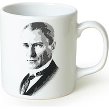 SÜS Atatürk Portre Beyaz Silindir Kupa 1 Adet